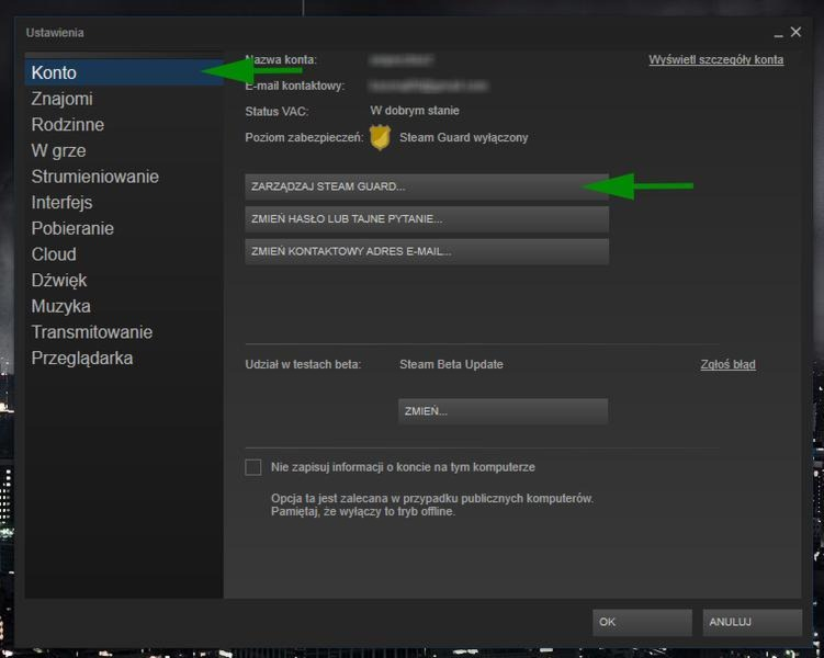 Jak wyłączyć Steam Guard bez narażania konta na ataki