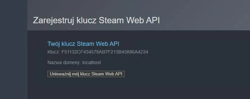 Klucz API Steam