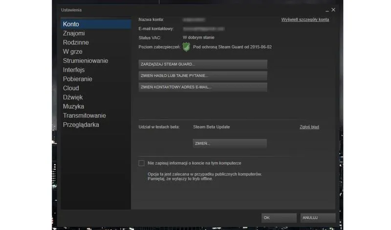 Odzyskiwanie konta Steam