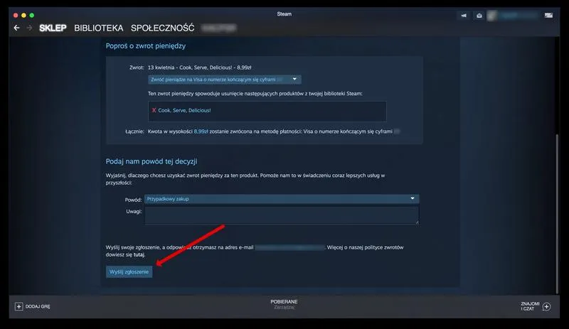 Polityka zwrotów Steam