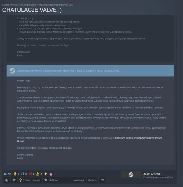 Sprzedaż konta Steam
