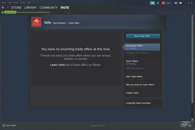 Trade URL na Steam